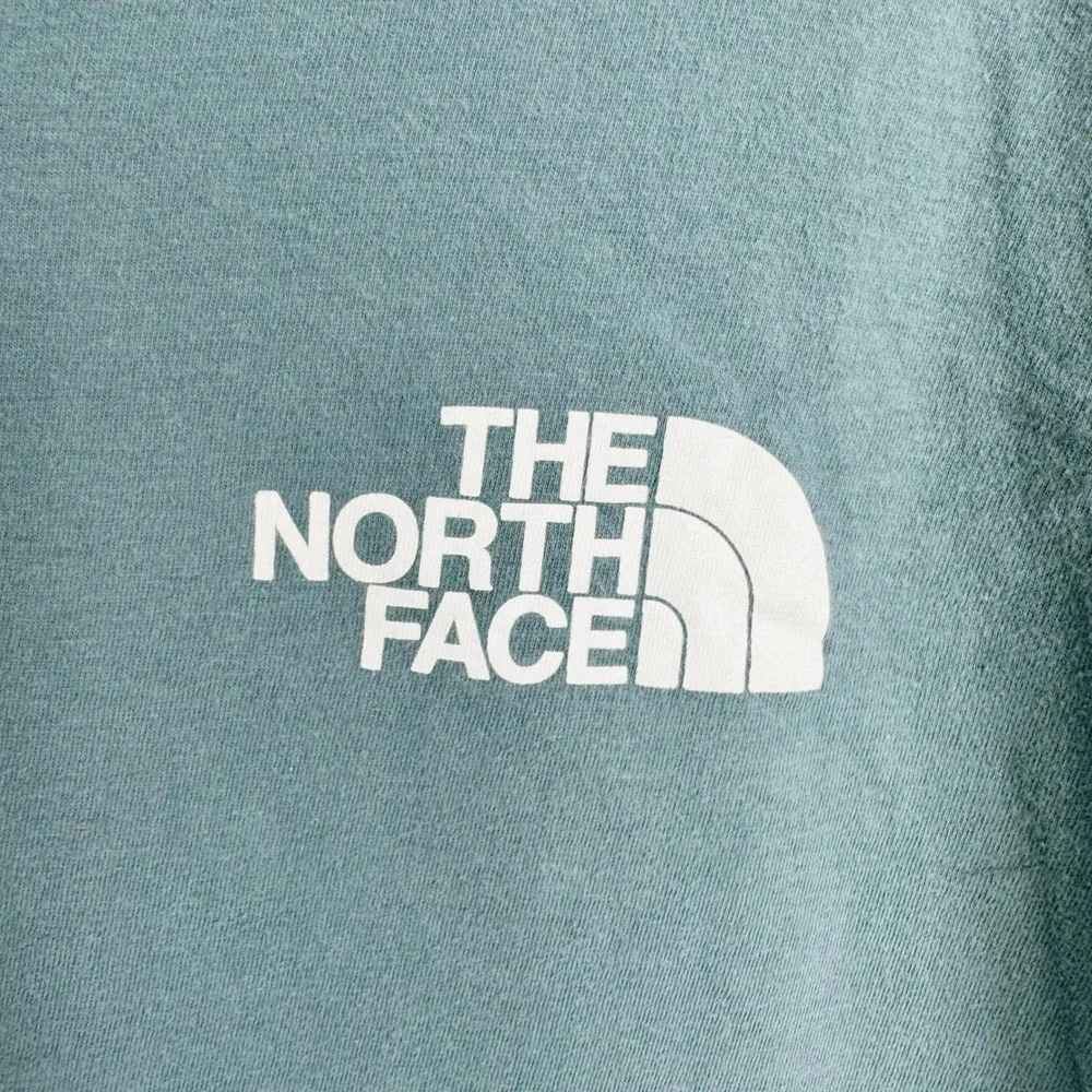 The North Face T-Shirt Mens‎ Small Blue Grey Box Logo Short Sleeve Graphic Tee